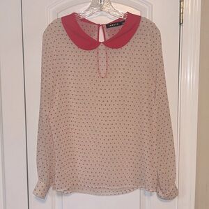 Trouve polka dot sheer blouse S/M